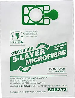 Numatic Henry & Hetty Microfibre Hoover Bags | NVM-1CH | HEPA-Grade Filtration
