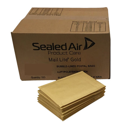 A000 / A/000 Gold Padded Bubble Mailers | 110x160mm | Lightweight Protective Envelopes | Pack of 100