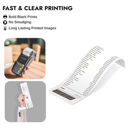 Premium Thermal Till Rolls | 57x40mm & 80x80mm | BPA-Free | Card Machine & POS Receipt Paper